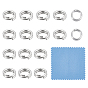 16шт. 925 Разъемные кольца из стерлингового серебра, двойное кольцо-петля, 1 с тканью для полировки ПК