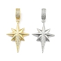 Латунные микропаве прозрачные кубические цирконии звезды европейские подвески шармы, Подвески с большими отверстиями