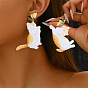Acrylic Dangle Earrings for Women, Platinum