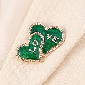 Niche high-end personalized creative love LOVE diamond brooch pin corsage clothing accessories jewelry