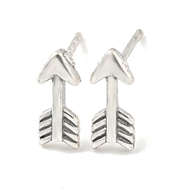 Rack Plated Arrow Brass Stud Earrings for Women, Lead Free & Cadmium Free, Long-Lasting Plated