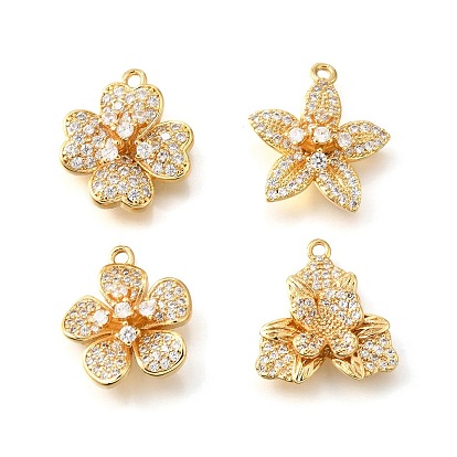 Латунные микропаве прозрачные подвески с фианитом, 