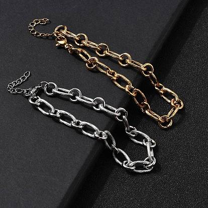304 браслеты-цепочки из нержавеющей стали для женщин и мужчин, овальные