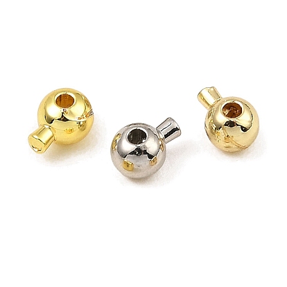 Brass Crimp Beads, Long-Lasting Plated, Round