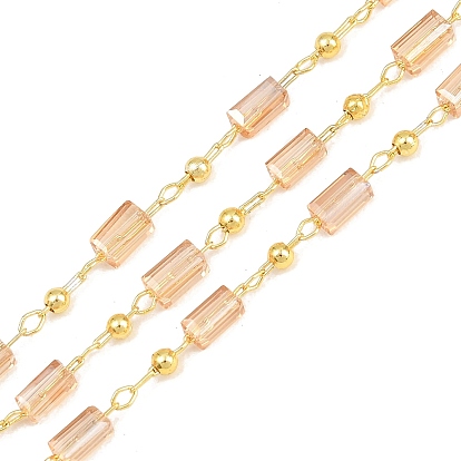 Ручной цепи стекло бисером, пайки, с латунной фурнитурой , с катушкой, долговечный, кубоид