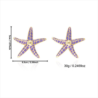 Сплав эмаль серьги, морская звезда, золотые