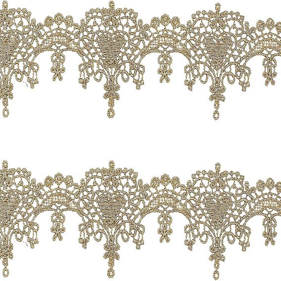 Вышивка полиэфирными лентами, жаккардовая лента, сердце