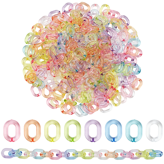 300шт. прозрачных акриловых быстроразъемных соединителей, овальные