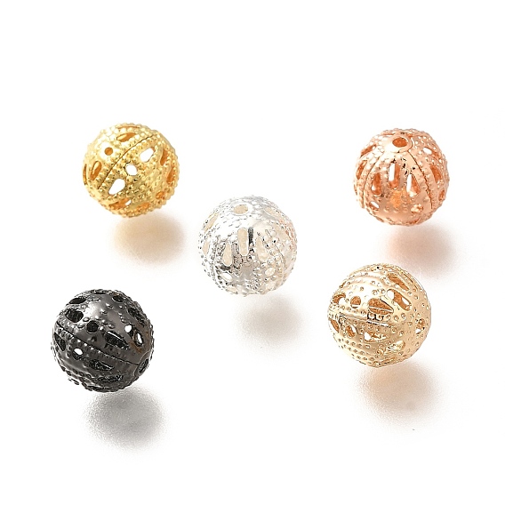 Латунные бусины, долговечный, без кадмия и без свинца, круглые