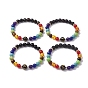 10 круглые эластичные браслеты из натурального обсидиана om mani и 8круглых камней из смешанных камней {3} мм., браслеты из чакр для женщин и мужчин