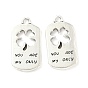 Сплавочные подвески тибетского стиля, прямоугольник с клевером и словом, без кадмия и без свинца