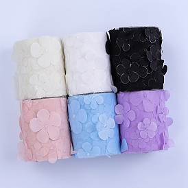 Polyester Mesh Lace Trim, 3D Flower, Garment Accessories