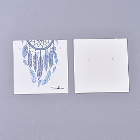 Cartes d'affichage de collier et de boucle d'oreille en carton, carrée