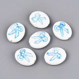 Фарфоровые бусины ручной работы, пастельный фарфор, овальный и bowknot