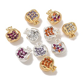 Brass Micro Pave Clear Cubic Zirconia Charms, Oval