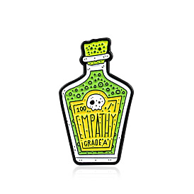 Halloween Skull Bottle Enamel Pin, Alloy Brooch