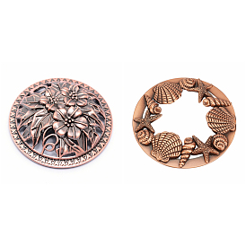 AHANDMAKER 2 Pcs 2 Styles Zinc Alloy Candle Lids, for Aromatherapy Candle, Christmas Theme, Flat Round