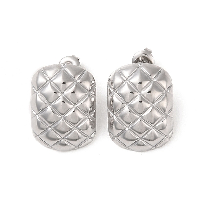 Rectangle 304 Stainless Steel Stud Earrings for Women