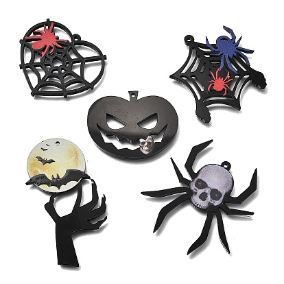 Подвески из непрозрачного акрила с принтом на тему Хэллоуина, разнообразные