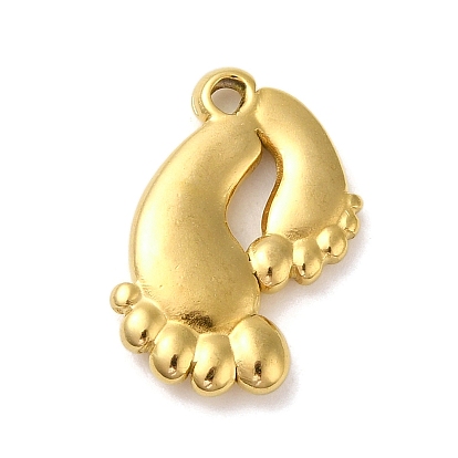 Ion Plating(IP) 304 Stainless Steel Pendants, Footprint Charm