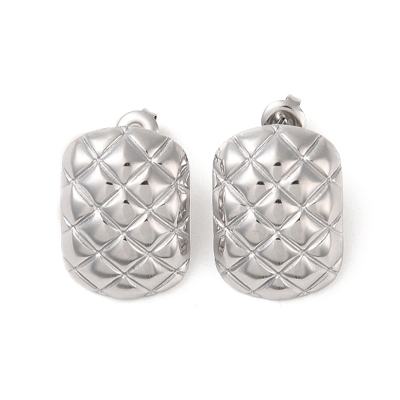 Rectangle 304 Stainless Steel Stud Earrings for Women