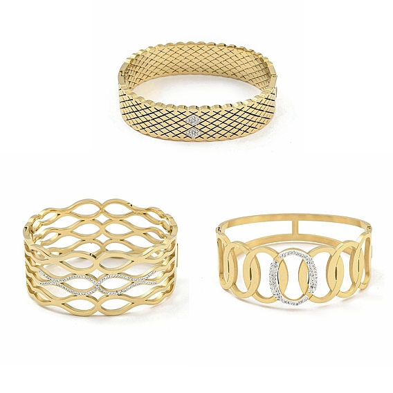 304 женские браслеты на шарнирах из нержавеющей стали с кристаллами и стразами