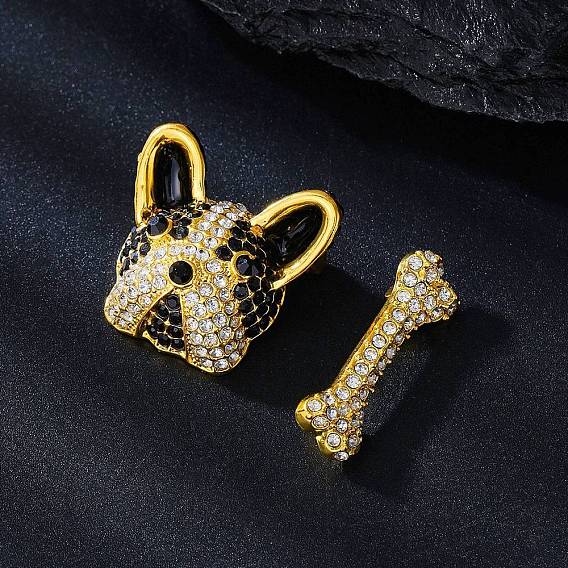 2 шт. брошь из сплава со стразами, изысканные булавки для лацканов одежды, собачья кость