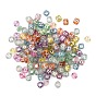 407pcs 3 style transparente Acrylperlen, mit Glitzerpulver, Metall umschlungen, horizontales Loch, gemischte Formen mit Buchstaben