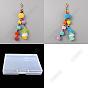 2Pcs 2 Colors Colorful Boho Pompom Ball Tassel Polyester Pendant Decorations with Wood Bead for Women, for Keychain Car Keyring Handbag Bag Purse Pendant