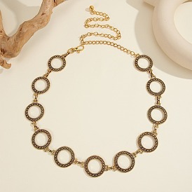 Винтажная сплавная цепочка с кольцом и звеньями, талия, живот, цепи для женщин