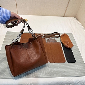DIY Imitation Leather Lady Tote Bag Making Kits, Handmade Shoulder Bags Sets for Beginners