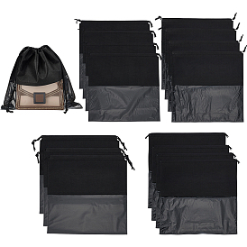 14 шт. 4 стили квадратных тканевых упаковочных мешочков для обуви, сумки на завязках с видимым окном
