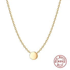 Minimalist Round Pendant Silver Necklace for Women - Classic and Versatile Design