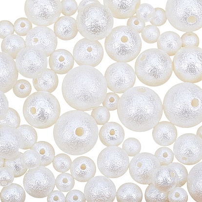 Matte ABS Plastic Imitation Pearl Beads, Round