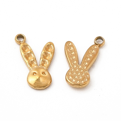 Ion Plating(IP) 304 Stainless Steel Pendant Rhinestone Settings, Rabbit Charms