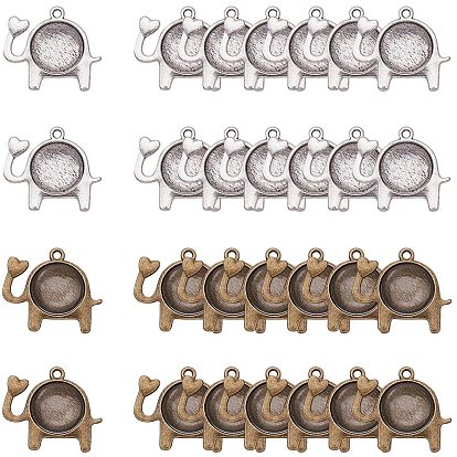 Поделки кулон решений, с прозрачными стеклянными кабошонами и подвесными кабошонами из слонового сплава