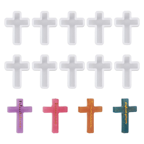 10 шт. силиконовые формы «сделай сам», формы для литья смолы, для уф-смолы, изготовление подвесок из эпоксидной смолы, крестик