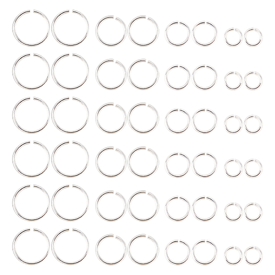 80Pcs 4 Size 925 Sterling Silver Open Jump Rings, for Chainmaille Weaves