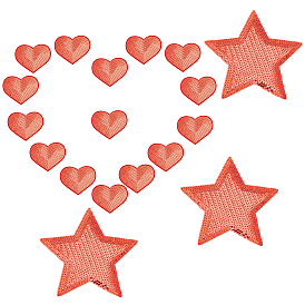 2 Style Computerized Embroidery Cloth Iron on/Sew on Patches, Costume Accessories, Paillette Appliques, Star & Heart