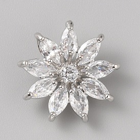 1-отверстие из латуни с кубическим цирконием на хвостовике, цветок