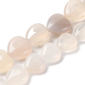 Natural White Agate Beads Strands, Heart