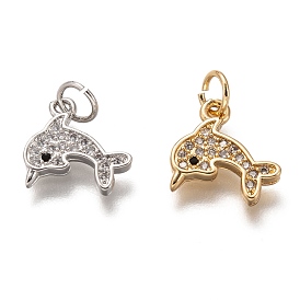 Латунные микропаве прозрачные кубические циркониевые подвески, долговечный, с целью перехода в кольце, форма дельфина
