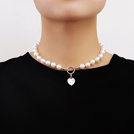 Chic White Mother of Pearl Necklace for Good Luck and European Style