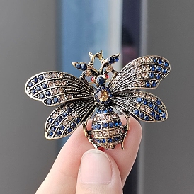 Alloy Rhinestone Brooch for Backpack Clothes, Bees