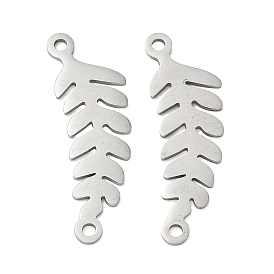 304 Stainless Steel Connector Charms, Leaf Links