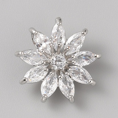 1-отверстие из латуни с кубическим цирконием на хвостовике, цветок