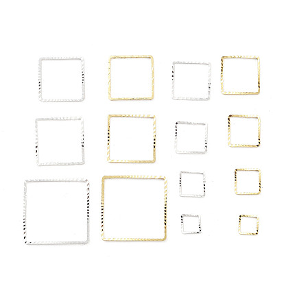 Латунные бусины в оправе, без кадмия и без свинца, квадратный