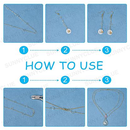 SUNNYCLUE DIY Star & Moon Link Chain Necklaces Kits, Including 5m Real 18K Gold Plated Brass Chains, Zinc Alloy Lobster Claw Clasps, Iron Jump Rings & Snap on Bails