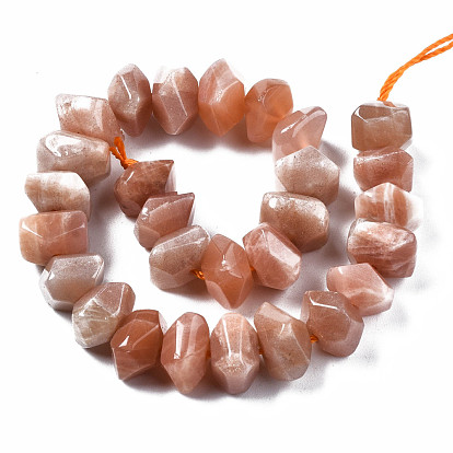 Natural Sunstone Beads Strands, Nuggets, Faceted