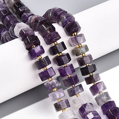 Природный аметист нитей бисера, с бисером, восьмиугольная цилиндра